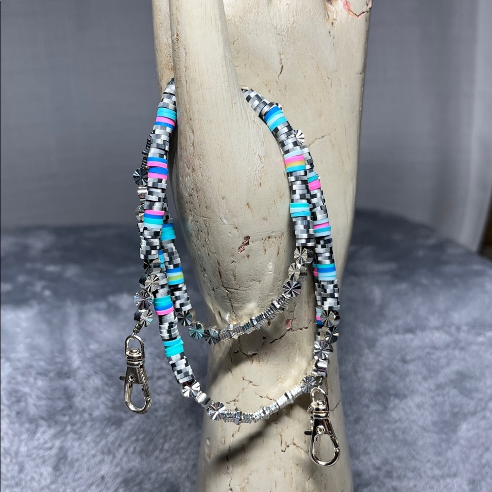 Erimish Beaded Chain Lanyard Necklace Bag Charm Glasses Holder Boho Multicolor